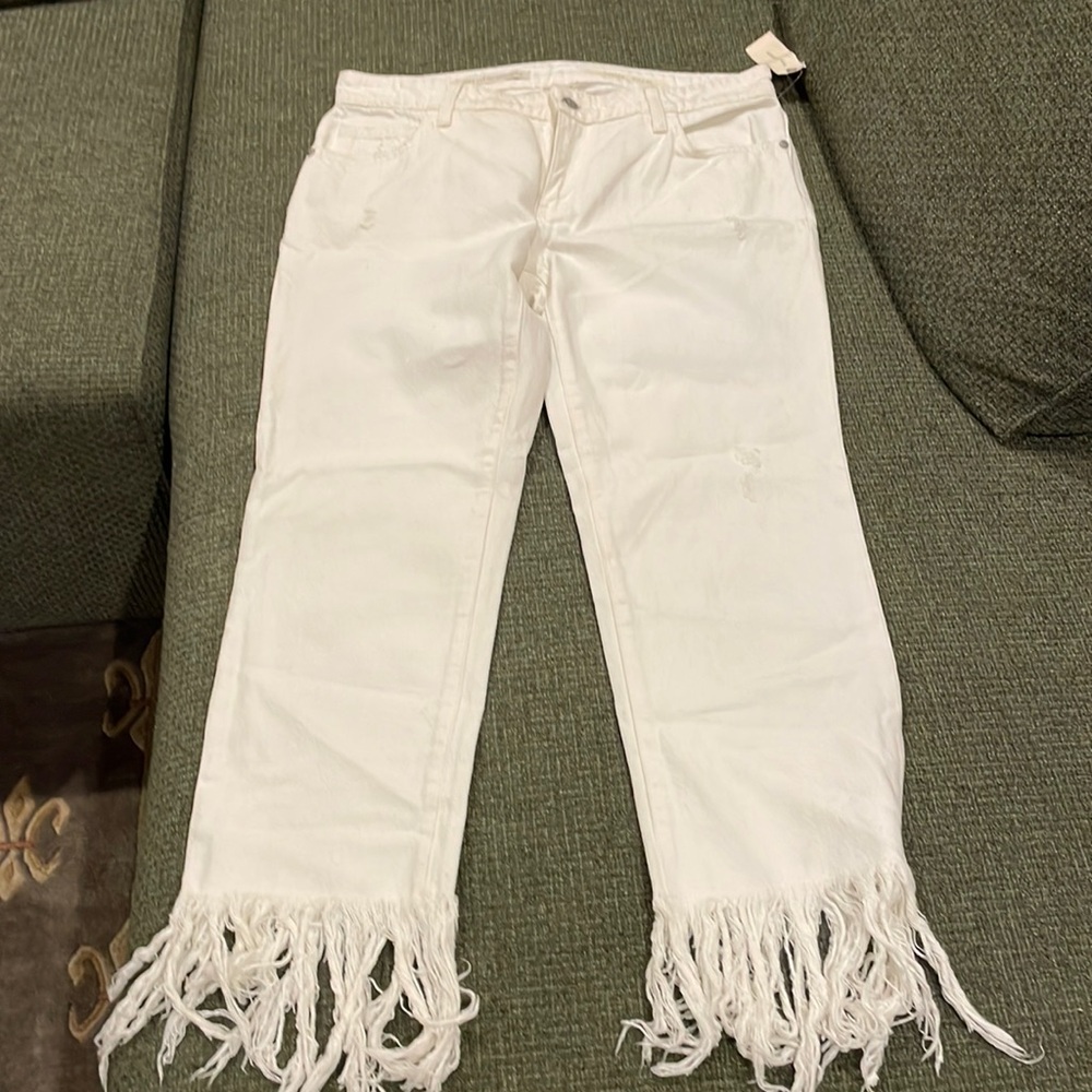 Pilcro and the Letterpress white denim jeans (sz 27)